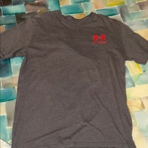 Under Armour Men's Charcoal Tee with Red Logo